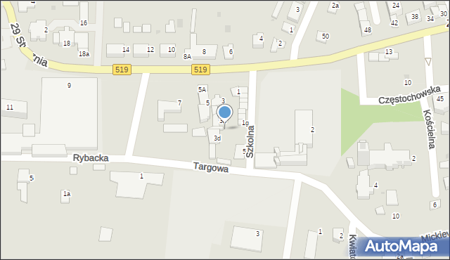 Zalewo, Szkolna, 3c, mapa Zalewo