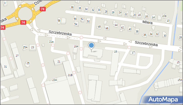 Zamość, Szczebrzeska, 19, mapa Zamościa