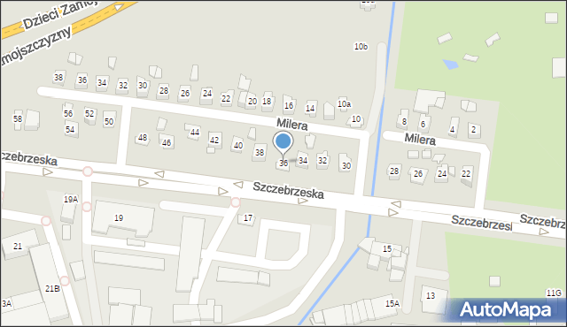 Zamość, Szczebrzeska, 36, mapa Zamościa