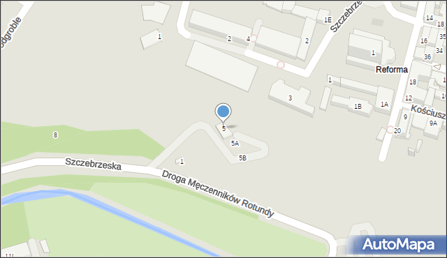 Zamość, Szczebrzeska, 5, mapa Zamościa