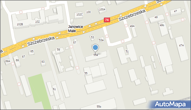 Zamość, Szczebrzeska, 55a, mapa Zamościa