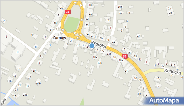 Żarnów, Szeroka, 8, mapa Żarnów