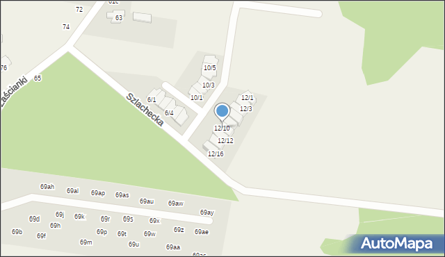 Zaścianki, Szlachecka, 12/10, mapa Zaścianki