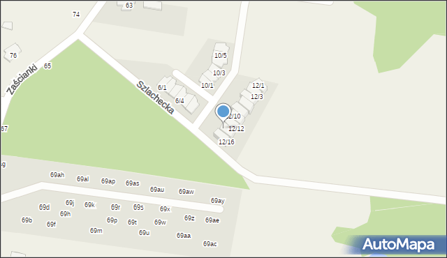 Zaścianki, Szlachecka, 12/14, mapa Zaścianki