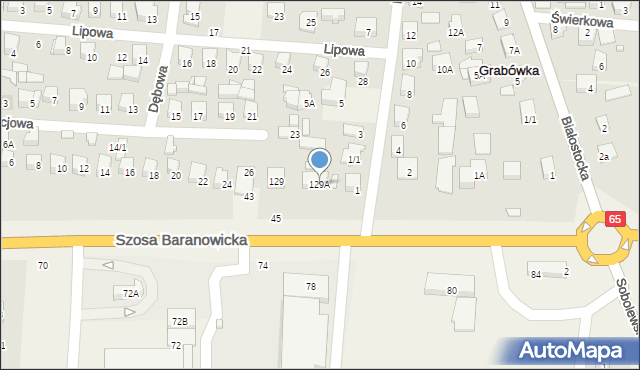 Zaścianki, Szosa Baranowicka, 129A, mapa Zaścianki