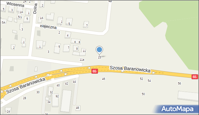 Zaścianki, Szosa Baranowicka, 13, mapa Zaścianki