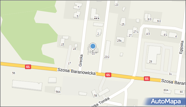 Zaścianki, Szosa Baranowicka, 21, mapa Zaścianki