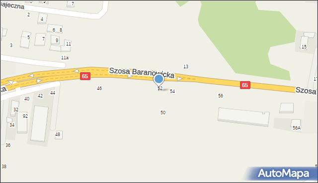 Zaścianki, Szosa Baranowicka, 52a, mapa Zaścianki