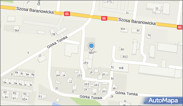 Zaścianki, Szosa Baranowicka, 58/4, mapa Zaścianki
