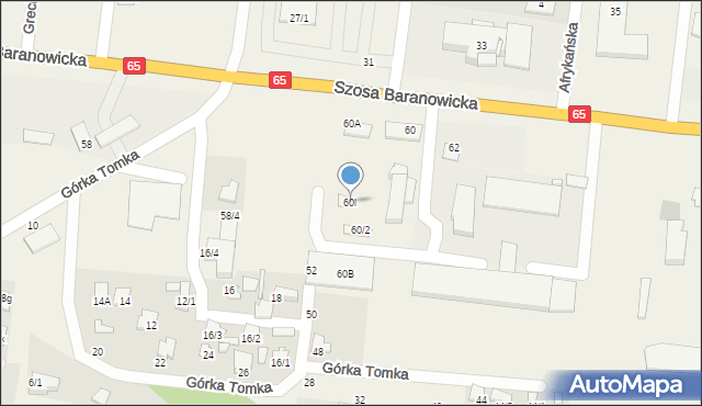 Zaścianki, Szosa Baranowicka, 60l, mapa Zaścianki