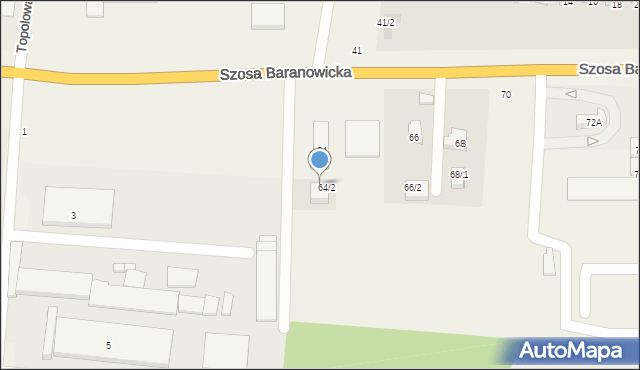 Zaścianki, Szosa Baranowicka, 64/3, mapa Zaścianki