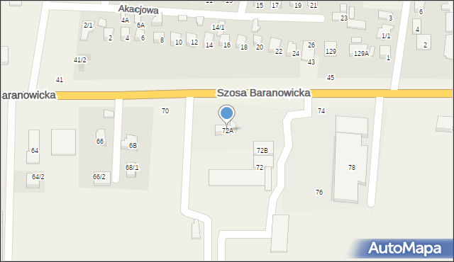 Zaścianki, Szosa Baranowicka, 72A, mapa Zaścianki