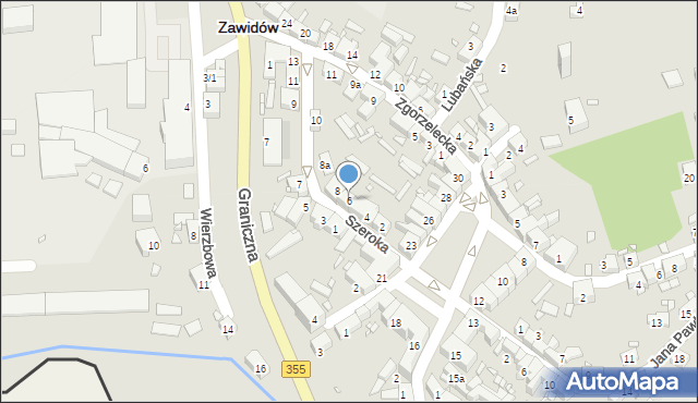 Zawidów, Szeroka, 6, mapa Zawidów