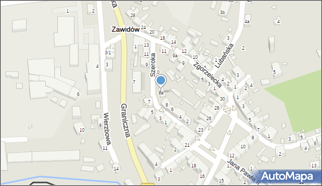 Zawidów, Szeroka, 8a, mapa Zawidów