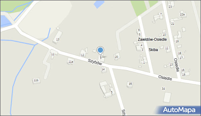 Zawidów, Szybów, 3, mapa Zawidów