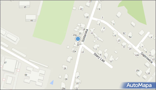 Zawiercie, Szklarska, 22, mapa Zawiercie