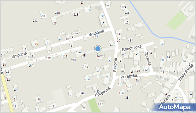 Zawiercie, Szkolna, 9A, mapa Zawiercie