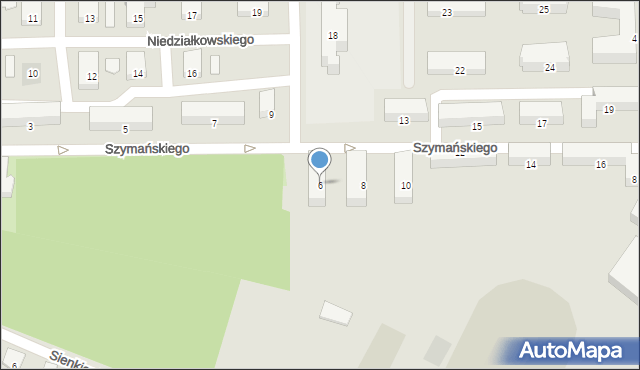 Zawiercie, Szymańskiego Franciszka, 6, mapa Zawiercie