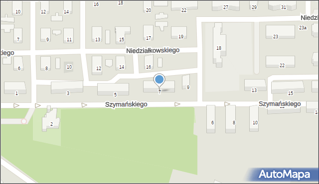 Zawiercie, Szymańskiego Franciszka, 7, mapa Zawiercie