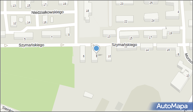 Zawiercie, Szymańskiego Franciszka, 8, mapa Zawiercie