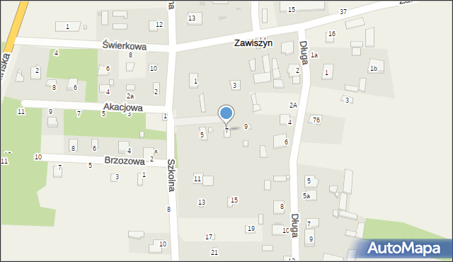 Zawiszyn, Szkolna, 7, mapa Zawiszyn