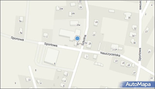 Zawonia, Szkolna, 26, mapa Zawonia