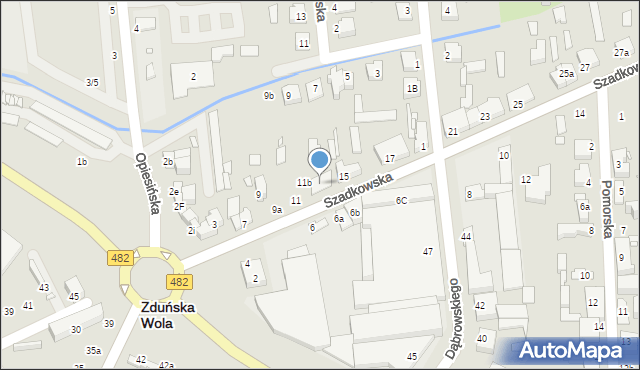 Zduńska Wola, Szadkowska, 13, mapa Zduńska Wola