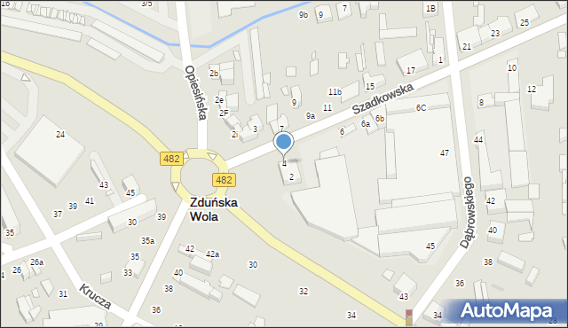 Zduńska Wola, Szadkowska, 4, mapa Zduńska Wola