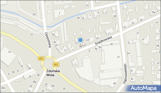 Zduńska Wola, Szadkowska, 9a, mapa Zduńska Wola
