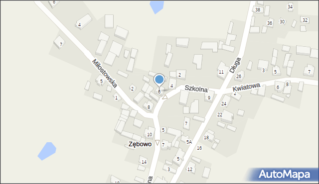 Zębowo, Szkolna, 6, mapa Zębowo