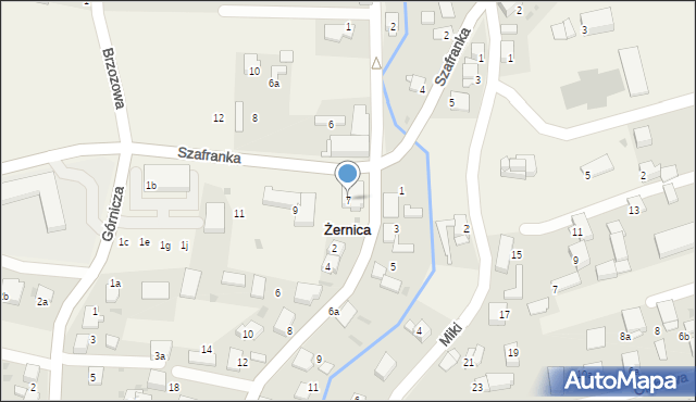 Żernica, Szafranka, 7, mapa Żernica