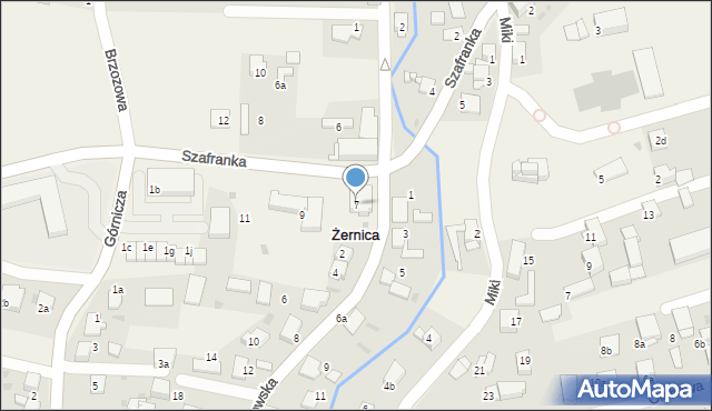 Żernica, Szafranka, 7, mapa Żernica