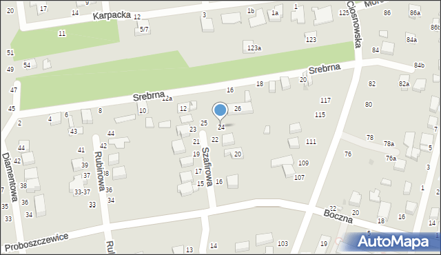 Zgierz, Szafirowa, 24, mapa Zgierz