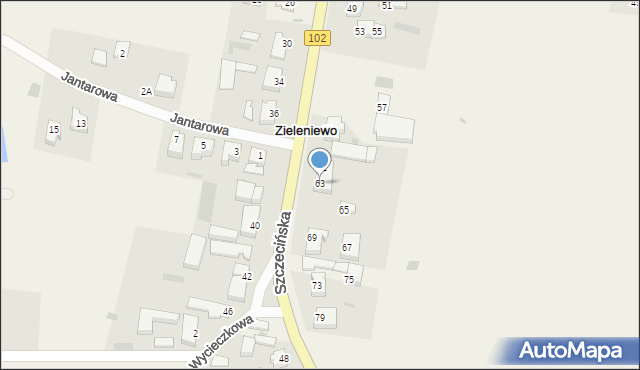 Zieleniewo, Szczecińska, 63, mapa Zieleniewo