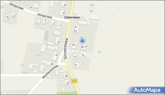 Zieleniewo, Szczecińska, 67, mapa Zieleniewo