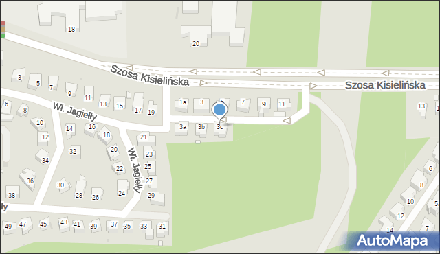 Zielona Góra, Szosa Kisielińska, 3c, mapa Zielona Góra
