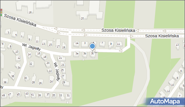 Zielona Góra, Szosa Kisielińska, 3c, mapa Zielona Góra