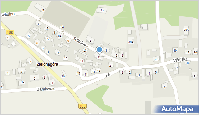 Zielonagóra, Szkolna, 11, mapa Zielonagóra