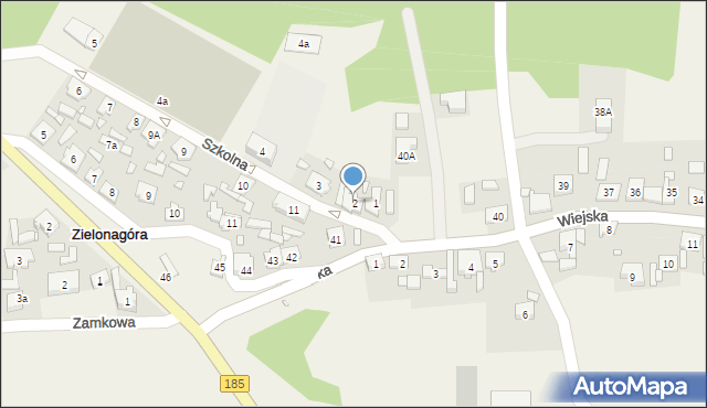 Zielonagóra, Szkolna, 2, mapa Zielonagóra