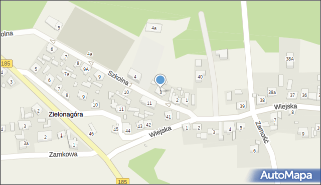 Zielonagóra, Szkolna, 3, mapa Zielonagóra