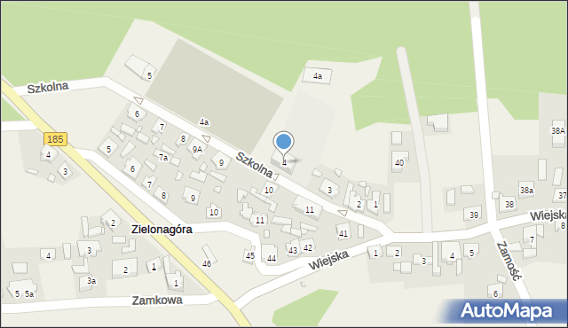 Zielonagóra, Szkolna, 4, mapa Zielonagóra