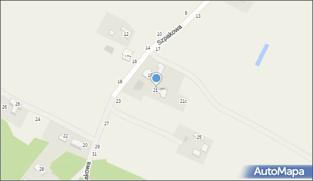 Zielonka, Szpakowa, 21a, mapa Zielonka