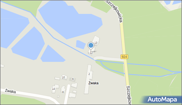 Żory, Szczejkowicka, 12, mapa Żor