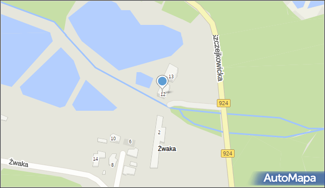 Żory, Szczejkowicka, 12, mapa Żor