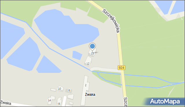 Żory, Szczejkowicka, 13, mapa Żor