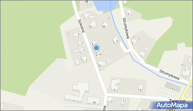 Zwierzyn, Szkolna, 7, mapa Zwierzyn