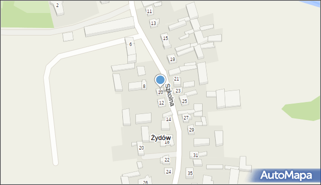 Żydów, Szkolna, 10, mapa Żydów