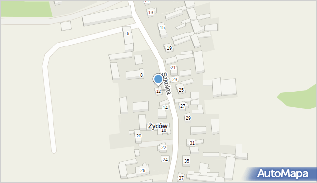 Żydów, Szkolna, 12, mapa Żydów