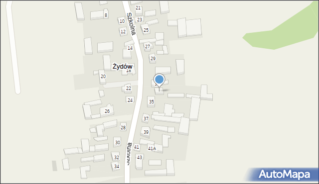 Żydów, Szkolna, 33, mapa Żydów