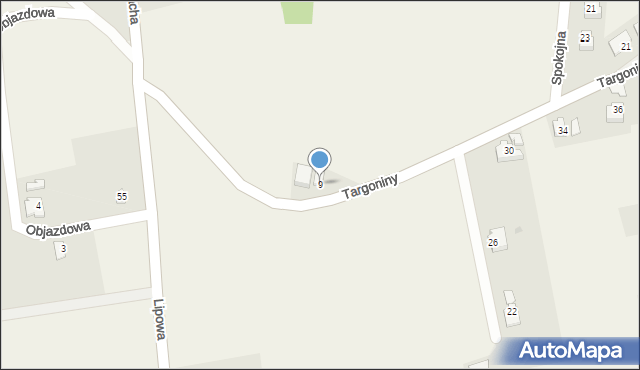 Bażanowice, Targoniny, 9, mapa Bażanowice